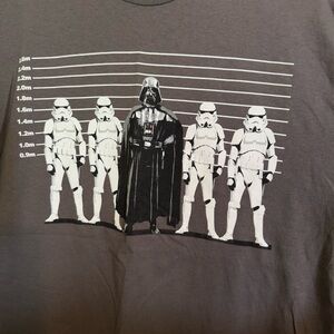 VTG Star Wars Darth Vader Stormtrooper‎ Police Line Up Gray T-Shirt Size Large